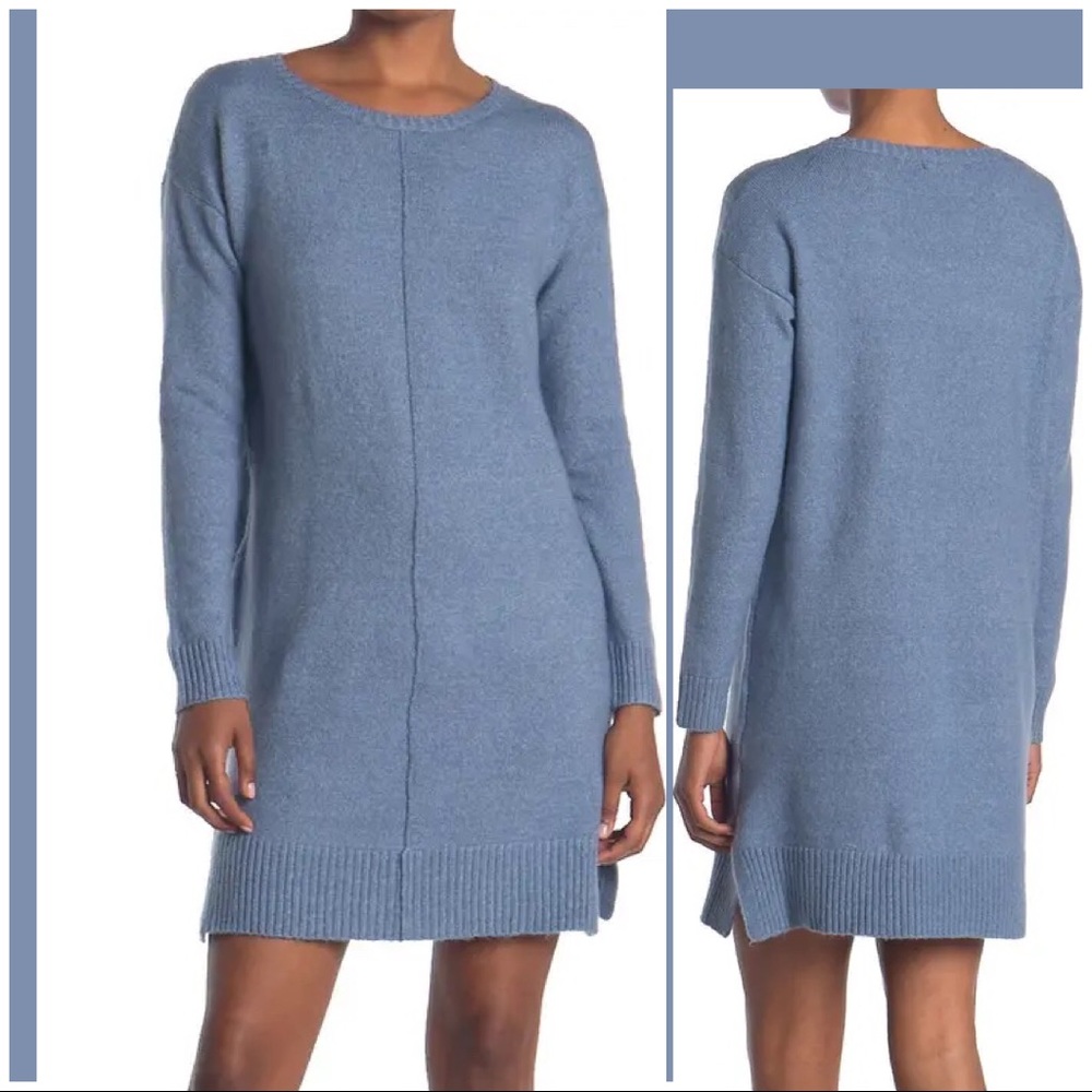 🛑CLEARANCE‼️ 🆕 STITCHDROP Center Seam Side Slit Sweater Dress periwinkle